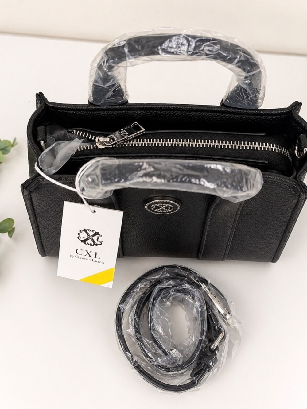 Christian Lacroix Vally Pebble Small Structured Tote - Black - Picture 2 of 4